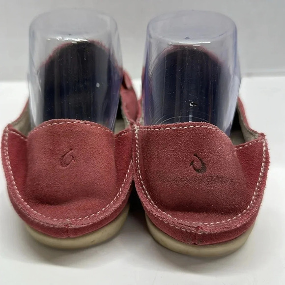 Olukai Nohea Slip On Shoes Loafers Perforated Suede Leather Red Women's Size 8 - Picture 2 of 8